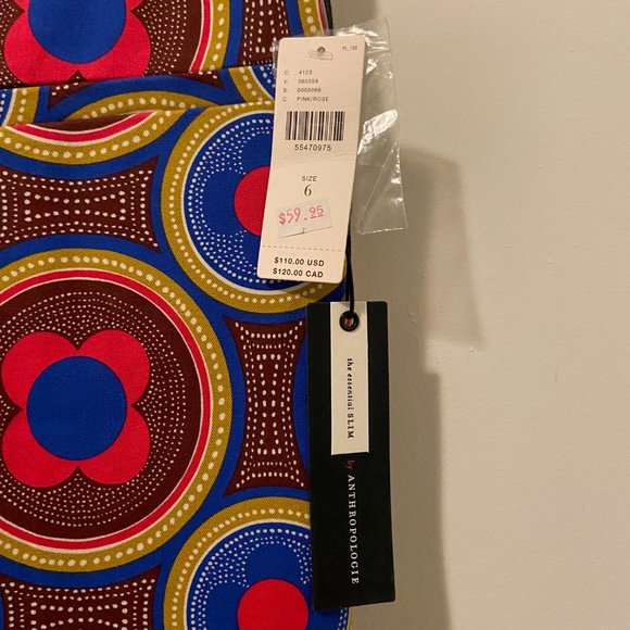 NWT Anthropologie Psychedelic Slim Trousers - Picture 4 of 6